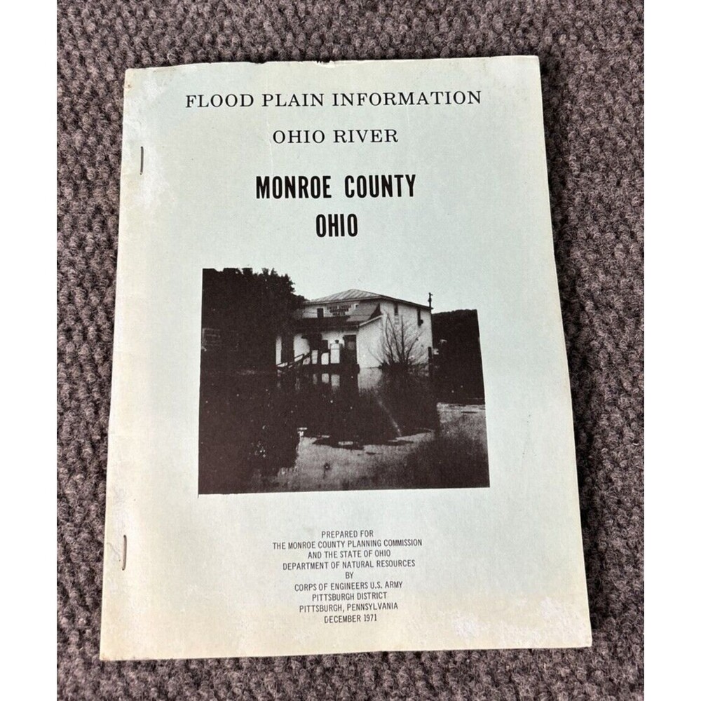 Vtg 1971 Map Book Flood Plain Info Monroe County OH Corps Engineers Pittsburgh